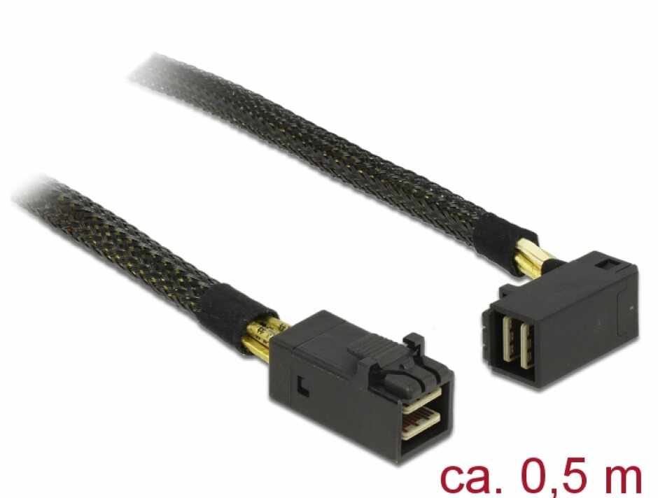 Cablu Mini SAS HD SFF-8643 la Mini SAS HD SFF-8643 unghi 0.5m, Delock 83621