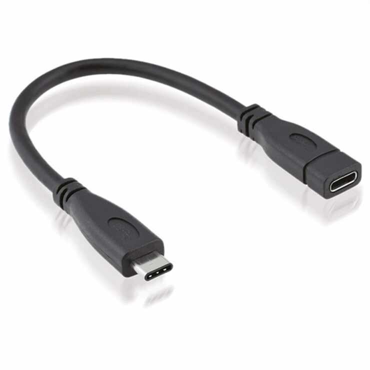 Cablu prelungitor USB 3.1-C T-M negru 0.15m, Roline 11.02.9015