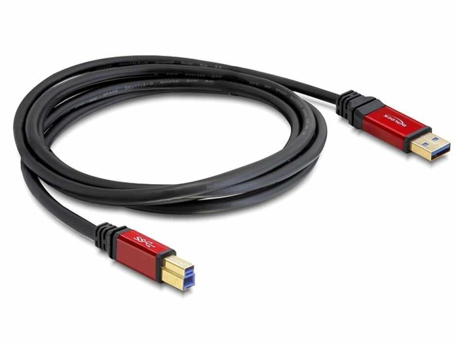 Cablu USB 3.0 A-B Premium T-T 2m, Delock 82757