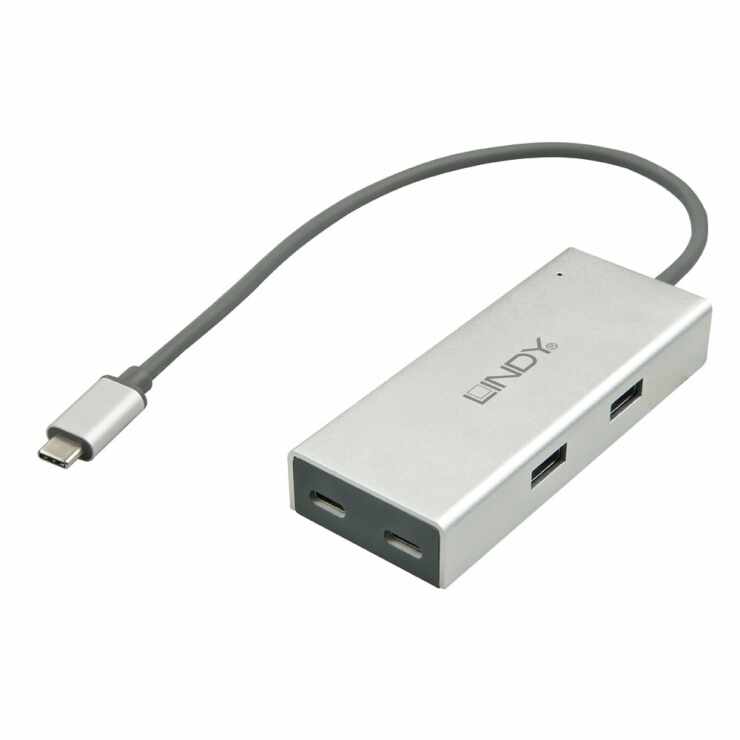 HUB USB 3.1 tip C la 2 x USB-A + 2 x USB-C, Lindy L43091