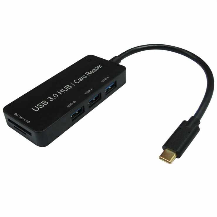 Hub USB 3.1 tip C la 3 x USB-A + slot SD/Micro SD, Value 15.99.6252 