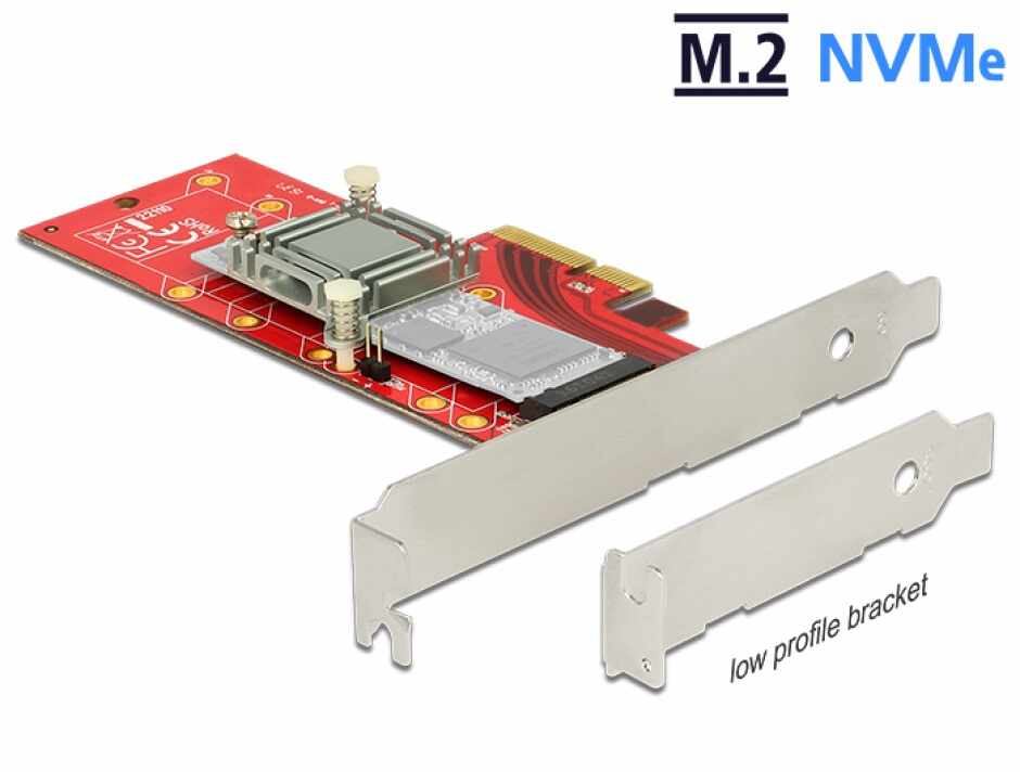PCI Express la 1 x NVMe M.2 Key M 110 mm cu radiator, Delock 89577