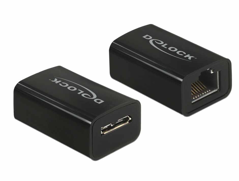 Adaptor USB 3.1 Gen 1 la Gigabit LAN compact, Delock 65916