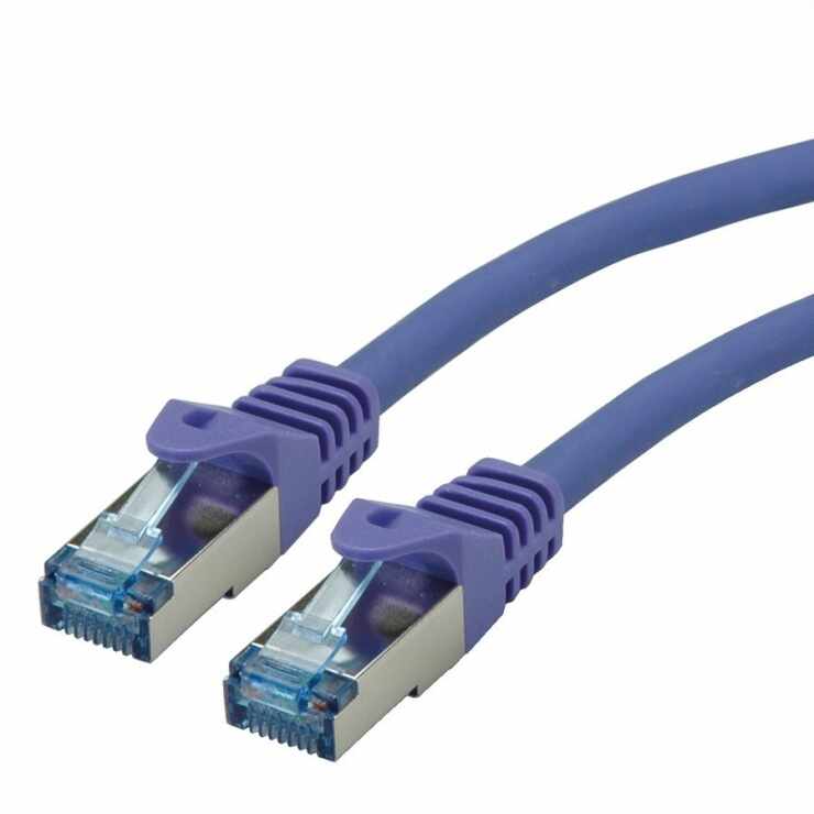 Cablu de retea S/FTP Cat.6A, Component Level, LSOH mov 15m, Roline 21.15.2938