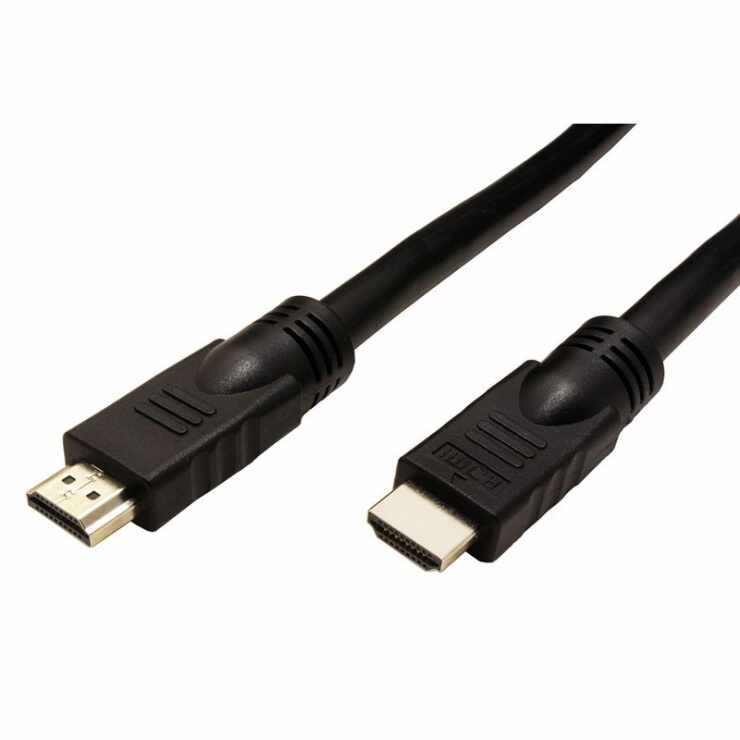 Cablu HDMI UHD 4K activ cu repeater T-T Negru 10m, Roline 14.01.3451