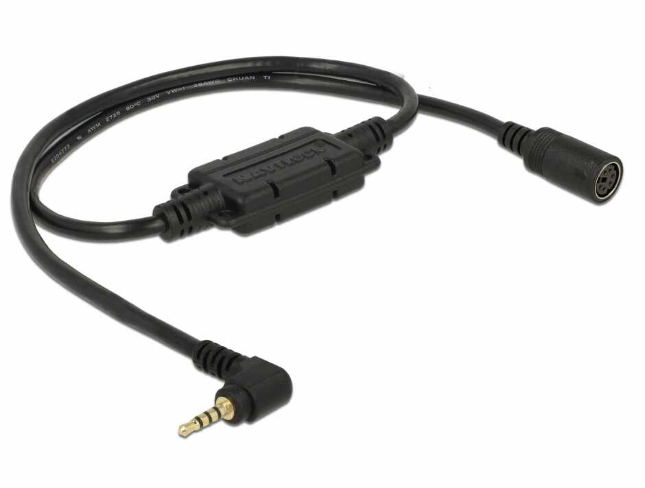 Cablu MD6 socket serial la jack 2.5 mm 4 pini 90° LVTTL (3.3 V) 52cm, Navilock 62924