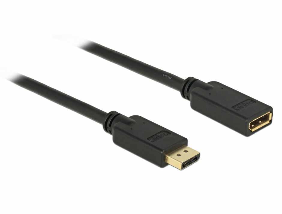 Cablu prelungitor DisplayPort v1.2 4K 60Hz 7.5m T-M Negru, Delock 84906