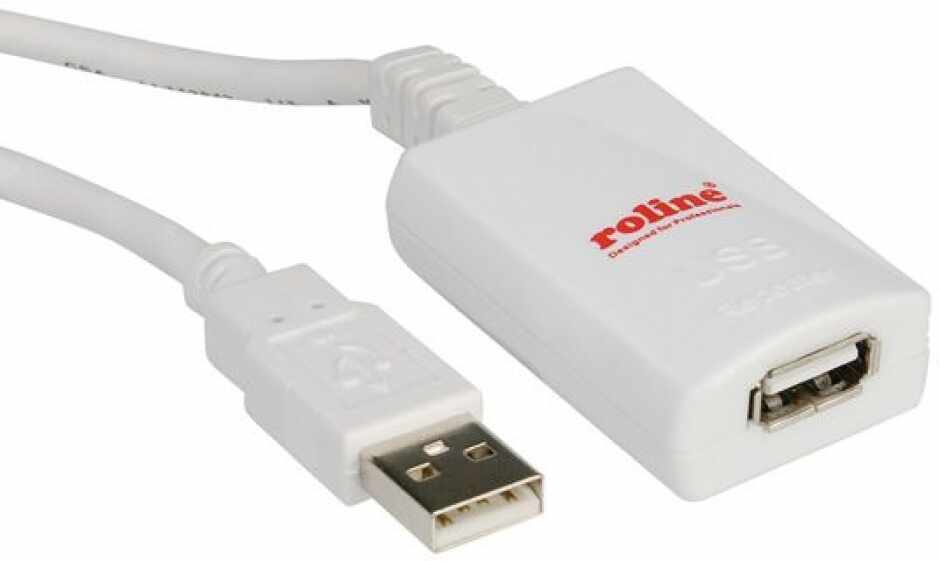 Cablu prelungitor USB 2.0 activ T-M 5m, Roline 12.04.1088