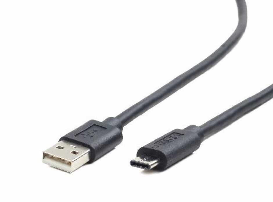Cablu USB 2.0 la USB-C 1m T-T Negru, Gembird CCP-USB2-AMCM-1M