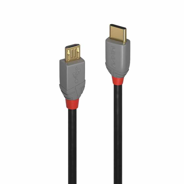 Cablu USB 2.0 tip C la micro USB-B T-T 2m Anthra Line, Lindy L36892