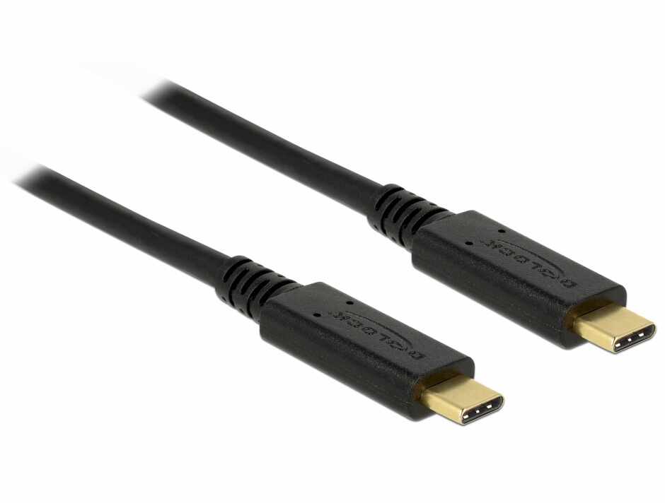 Cablu USB 2.0 Tip C la tip C T-T 3m 5A E-Marker, Delock 83325