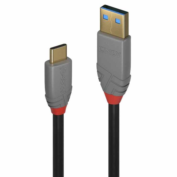 Cablu USB 3.1-A la tip C 1.5m T-T 5A PD (Power Delivery) Anthra Line, Lindy L36912