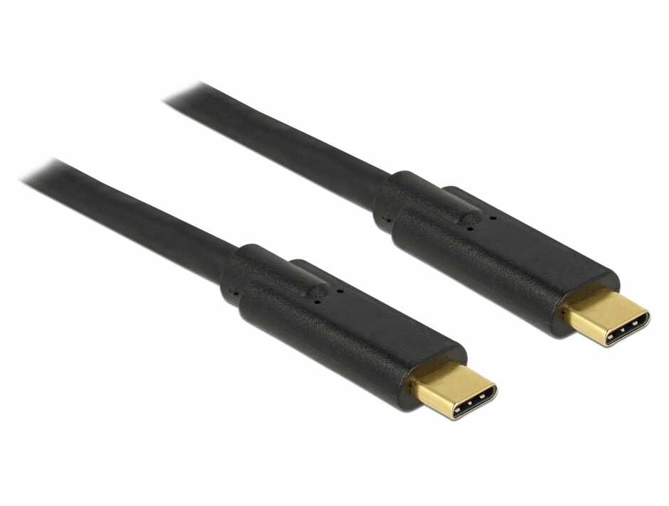 Cablu USB 3.1 Gen 1 (5 Gbps) Tip C la tip C T-T 2m 5A E-Marker, Delock 85527