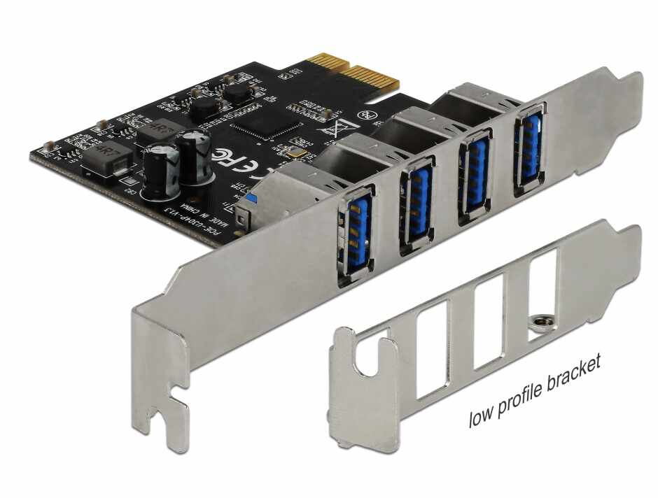 PCI Express cu 4 porturi USB 3.0 (pentru Mac), Delock 90304