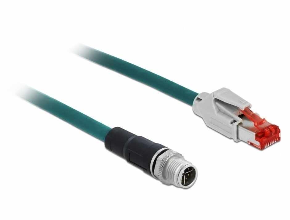 Cablu de retea M12 8 pini X-coded la RJ45 PVC 2m, Delock 85426
