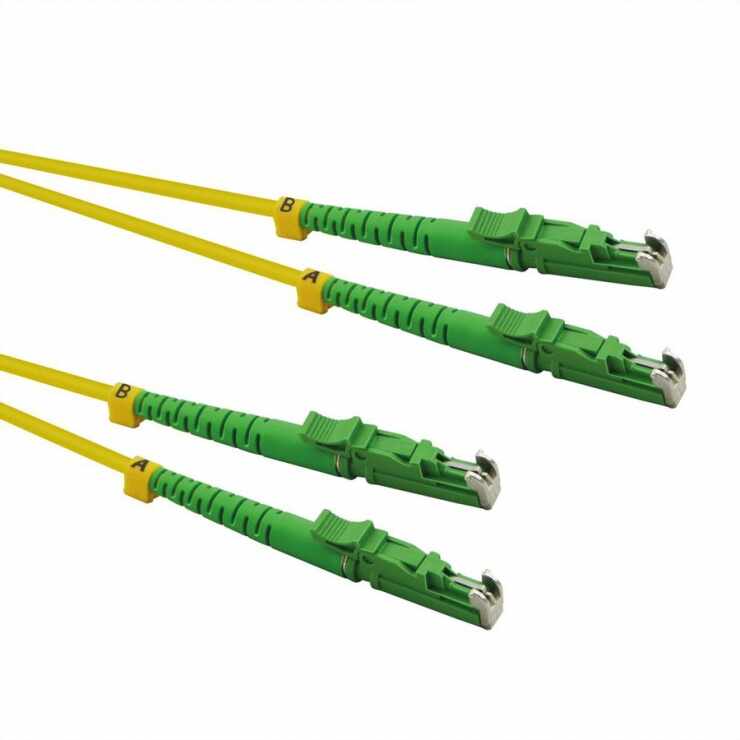 Cablu fibra optica duplex LSH - LSH, APC ground, LSOH, Galben 10m, Roline 21.15.9507