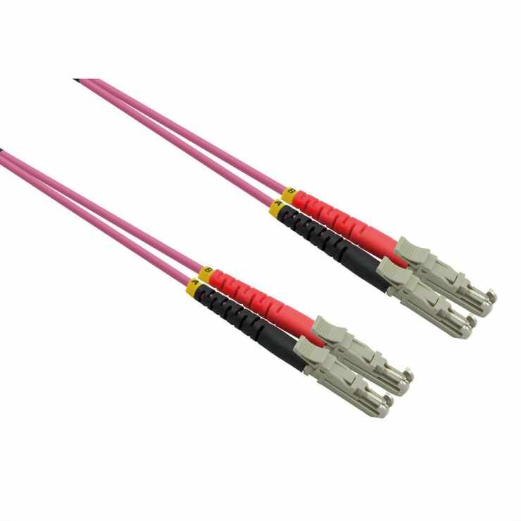 Cablu Fibra optica Duplex OM4 LSH - LSH Violet LSOH 0.5m, Roline 21.15.9490