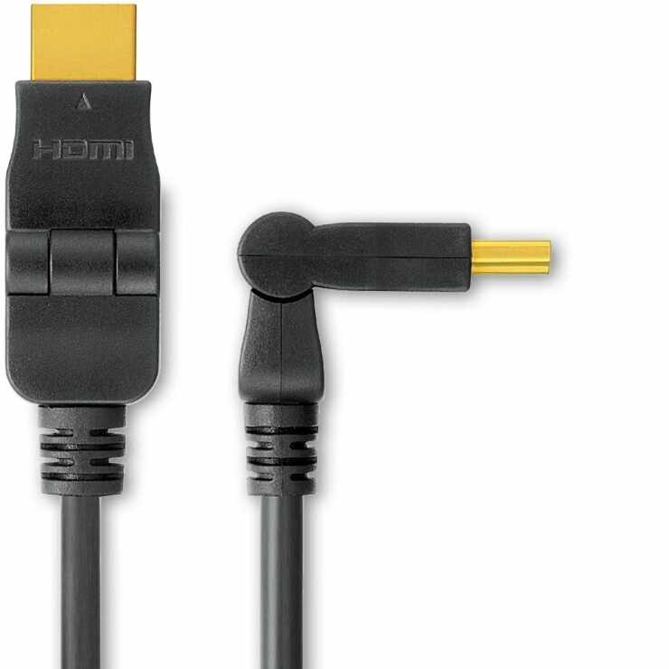 Cablu HDMI-A v1.4 3D Full HD conector rotativ T-T 15m Negru, KPHDMO15