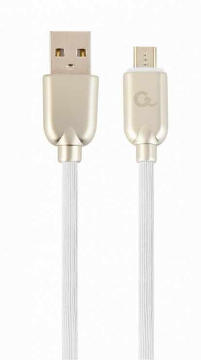 Cablu micro USB-B la USB 2.0 Premium 1m Alb, Gembird CC-USB2R-AMmBM-1M-W