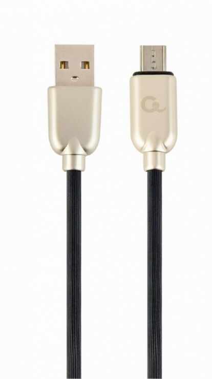 Cablu micro USB-B la USB 2.0 Premium 1m Negru, Gembird CC-USB2R-AMmBM-1M