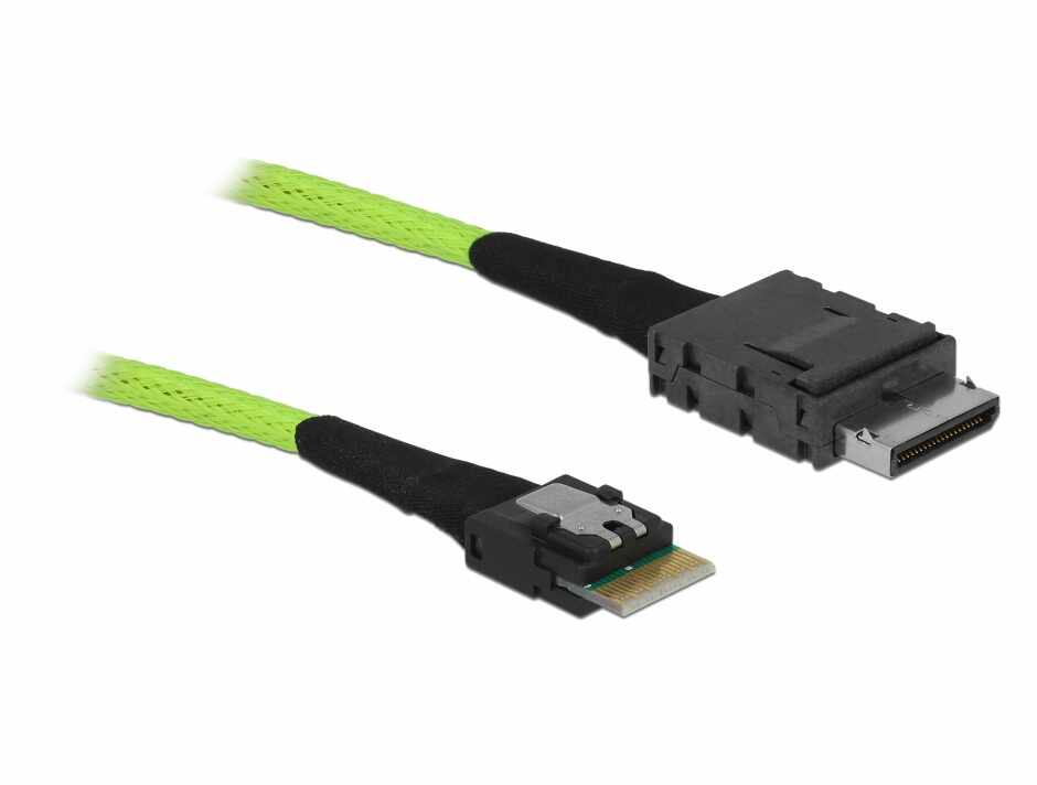 Cablu OCuLink PCIe SFF-8611 la Slim SAS SFF-8654 1m, Delock 85755