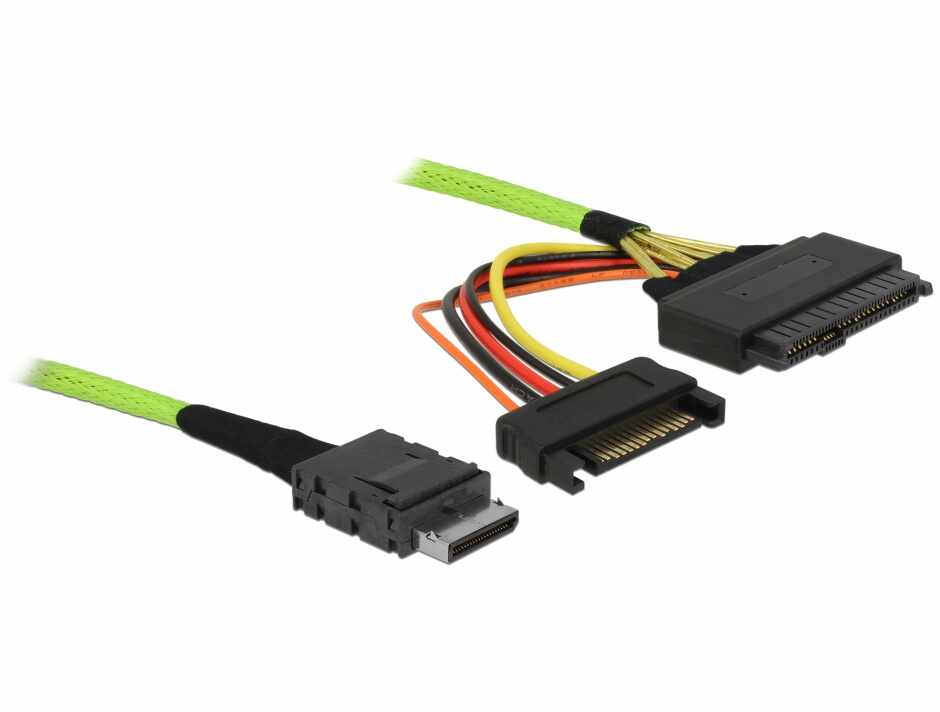Cablu OCuLink PCIe SFF-8611 la U.2 SFF-8639 1m, Delock 85756