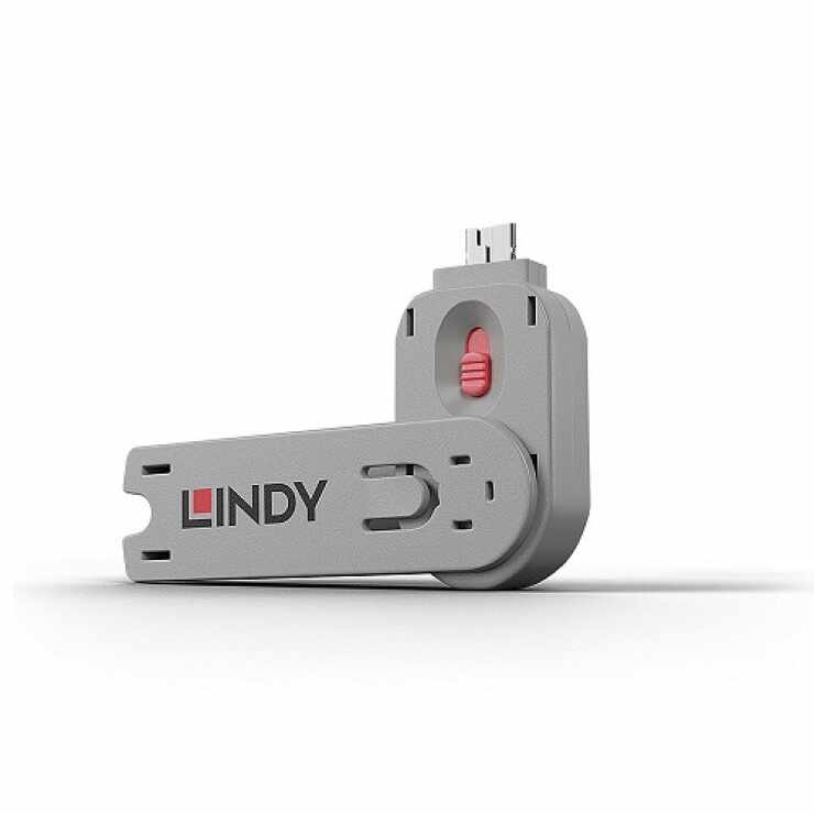 Cheie pentru blocarea portului USB-A (L40460 & L40450) Roz, Lindy L40620