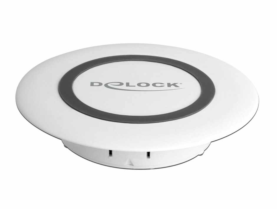 Incarcator Wireless Qi Fast Charger 7.5 W + 10 W montare masa Alb, Delock 65918