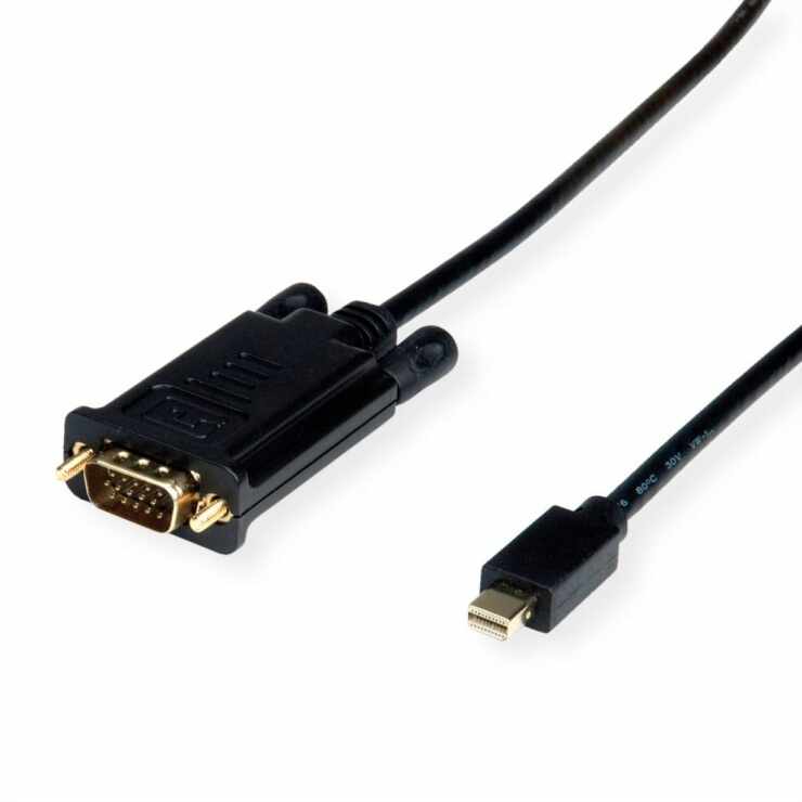 Cablu Mini Displayport la VGA 1080p T-T 2m Negru, Value 11.99.5807