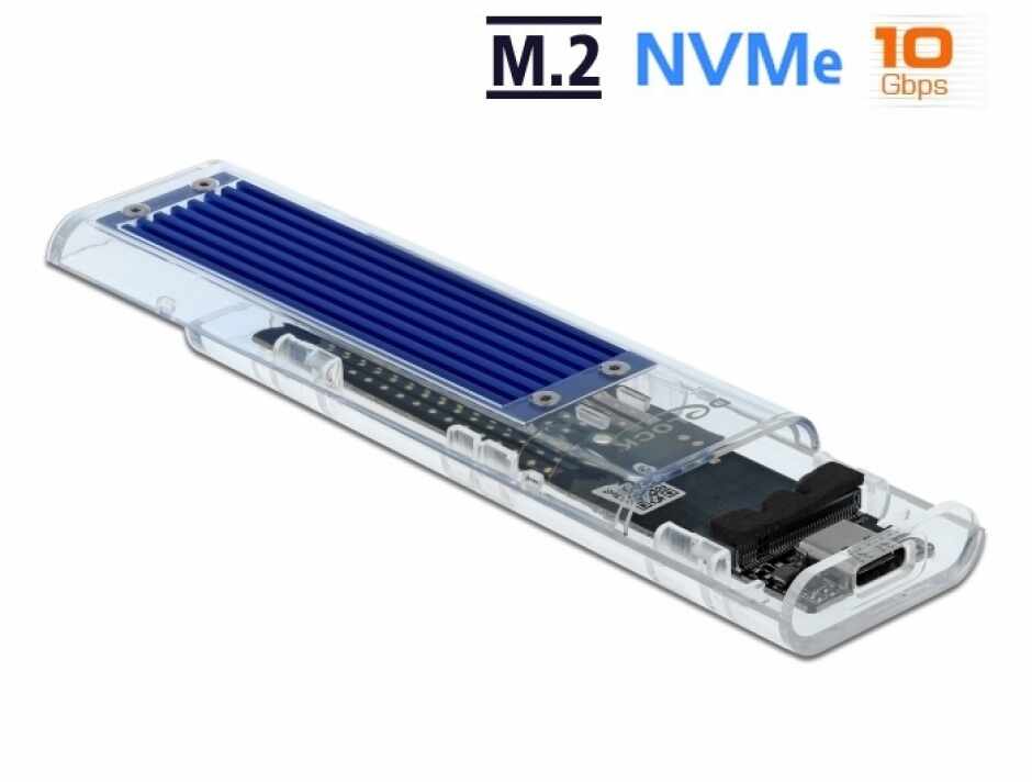Rack extern USB-C pentru M.2 NVME PCIe SSD, Delock 42620