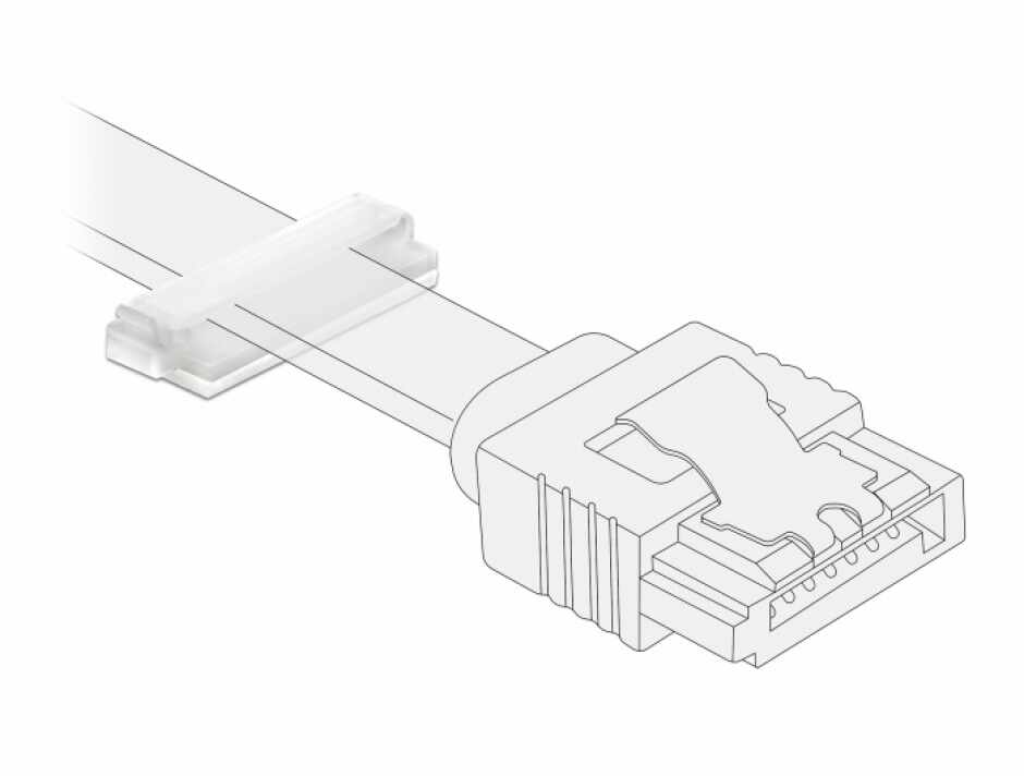 Set 10 bucati suport cu adeziv pentru cablu flat/plat, Delock 60182
