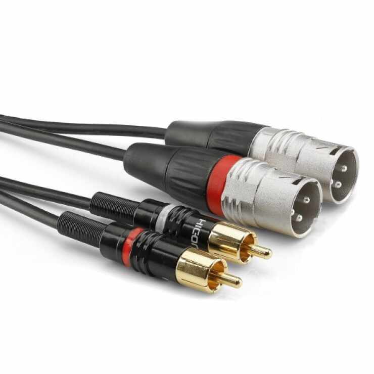 Cablu audio 2 x XLR 3 pini la 2 x RCA T-T 3m, HBP-M2C2-0300