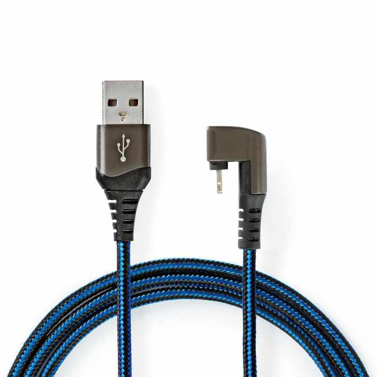 Cablu de date si incarcare USB-A la Apple Lightning MFI unghi 180 grade 1m, Nedis GCTB39300AL10