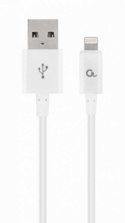 Cablu USB la iPhone Lightning 2m Alb, Gembird CC-USB2P-AMLM-2M-W