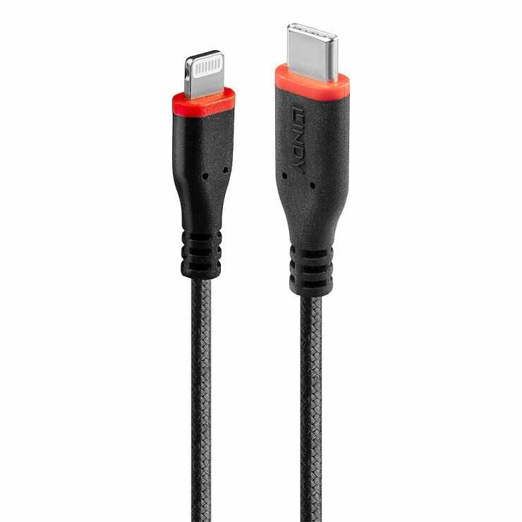 Cablu USB type C la Lightning T-T 0.5m rezistent, Lindy L31285