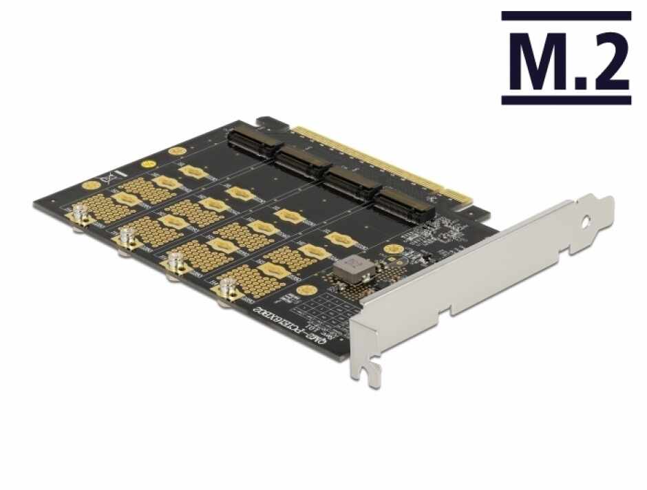PCI Express cu 4 x NVMe M.2 Key M - Bifurcation, Delock 89017