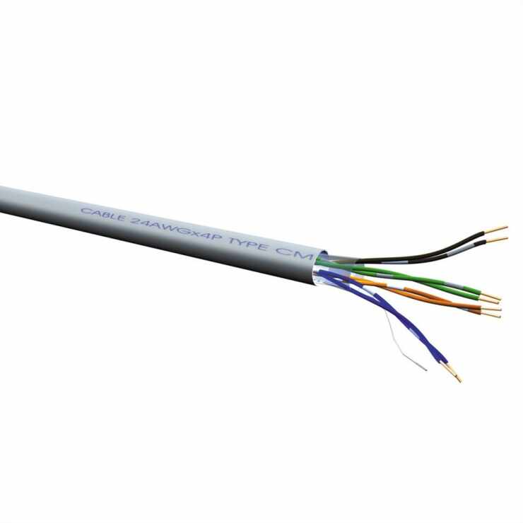 Rola cablu de retea 100m cat 6 UTP fir solid LSOH Gri, Value 21.99.0996