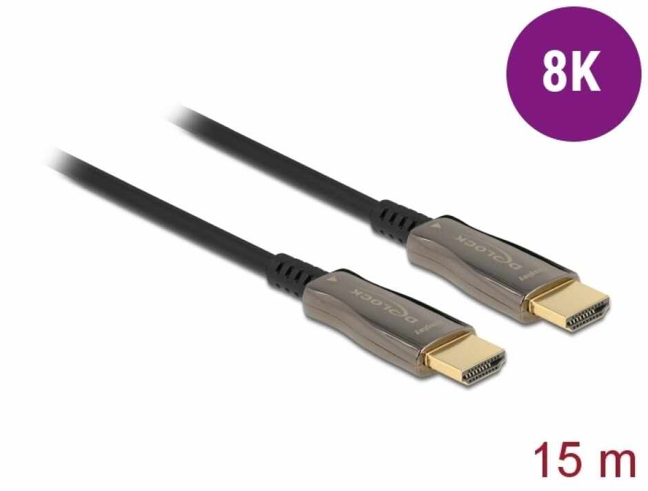 Cablu activ optic HDMI 8K60Hz T-T 15m, Delock 84037