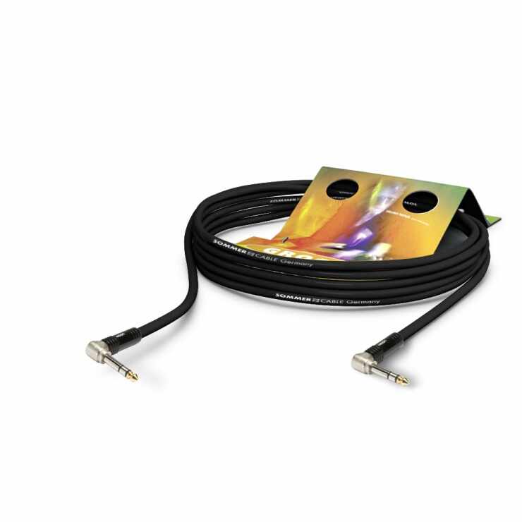Cablu audio jack stereo 6.35mm unghi 90 grade 10m, HICON SG3P-1000-SW