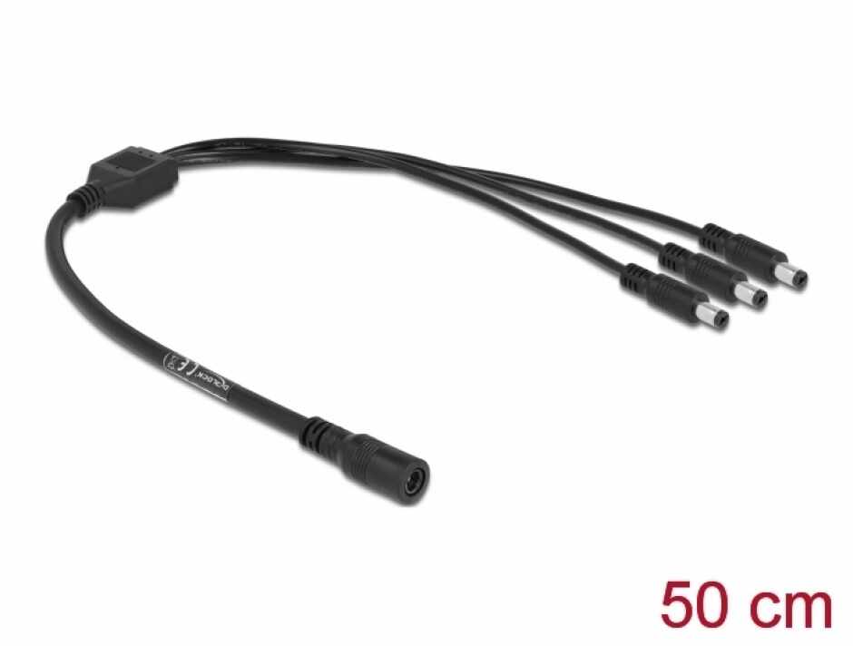 Cablu de alimentare 1 x 5.5 x 2.1 mm la 3 x 5.5 x 2.1 mm T-M, Delock 83021