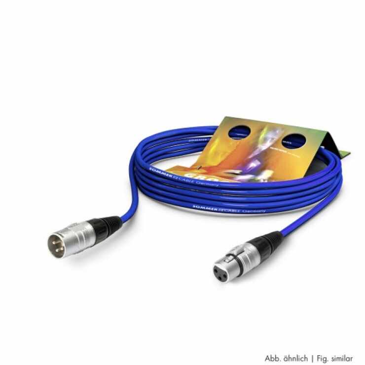 Cablu prelungitor XLR 3 pini T-M Albastru 10m, SGHN-1000-BL