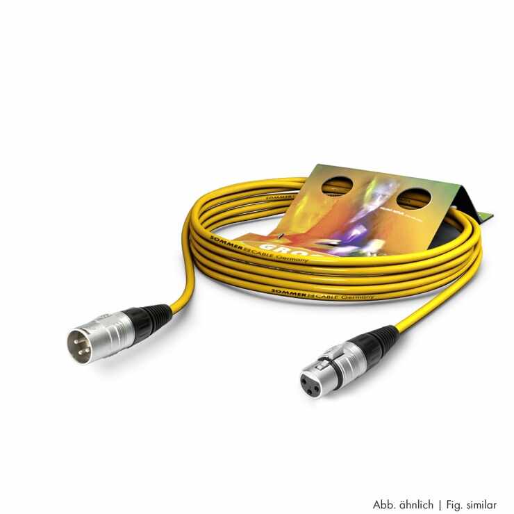 Cablu prelungitor XLR 3 pini T-M Galben 10m, SGHN-1000-GE