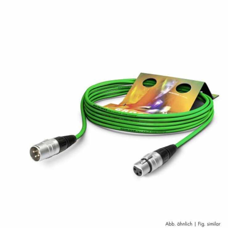 Cablu prelungitor XLR 3 pini T-M Verde 10m, SGHN-1000-GN
