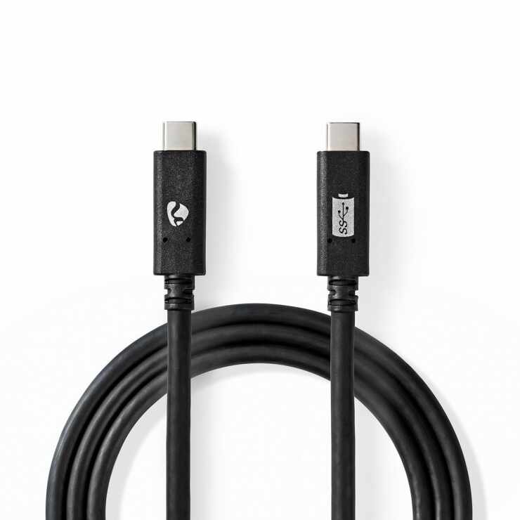 Cablu USB 3.2-C Gen 2 T-T 100W 1m Negru, Nedis CCGW64750BK10
