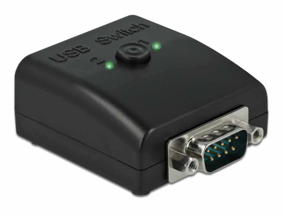 Multiplicator & switch bidirectional 1 x Serial DB9 la 2 x USB 2.0-B, Delock 87756