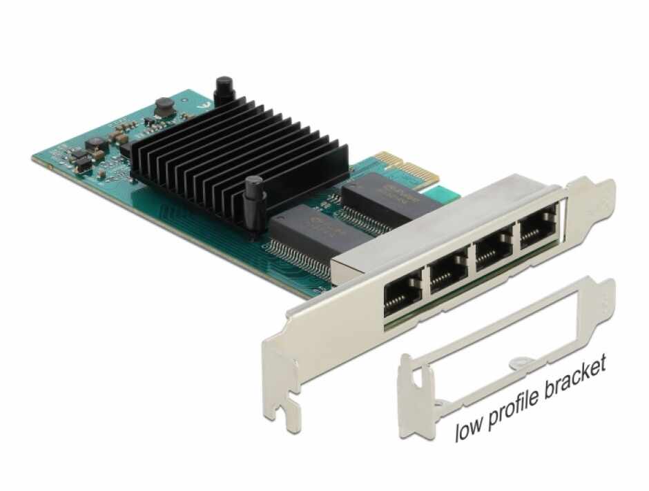 Placa PCI Express la 4 x Gigabit LAN Intel i350, Delock 88504