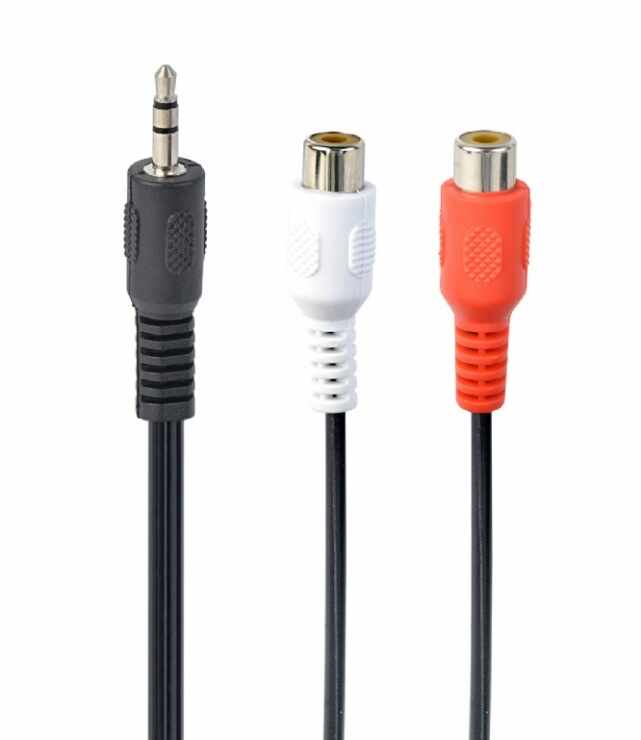 Cablu audio jack 3.5mm la 2 X RCA T-M 0.2m, CCA-406
