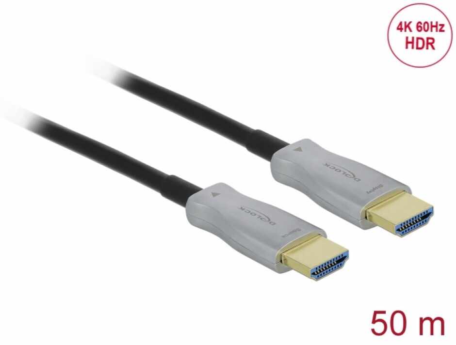 Cablu optic activ HDMI 4K60Hz HDR T-T 50m, Delock 84133